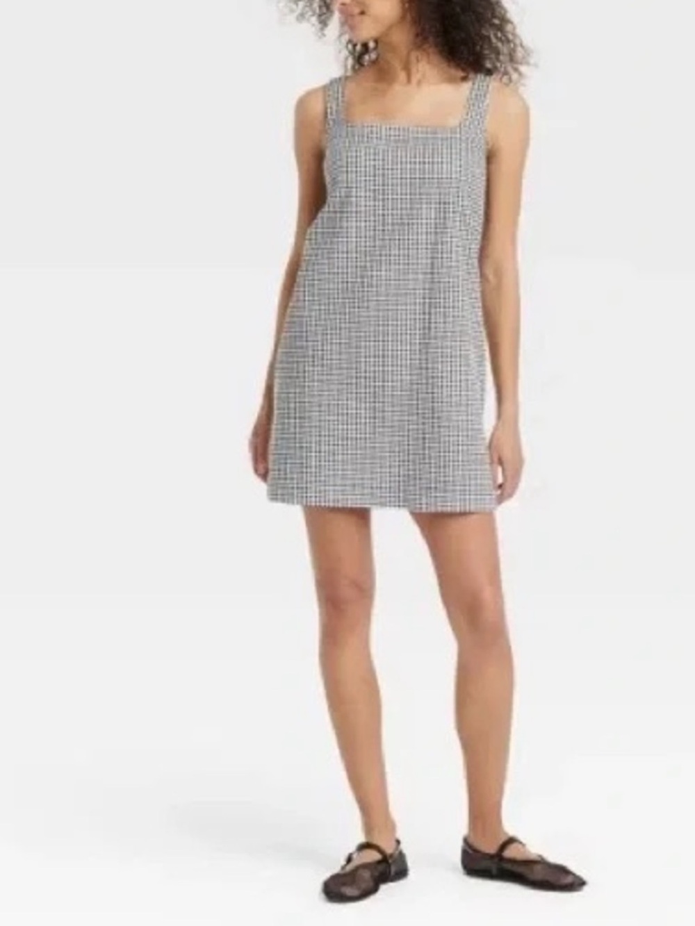 A New Day black and white gingham sleeveless mini dress.